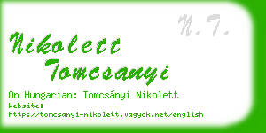 nikolett tomcsanyi business card