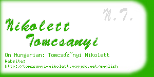 nikolett tomcsanyi business card